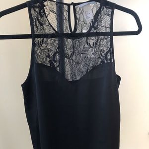 Silky black top with lace!